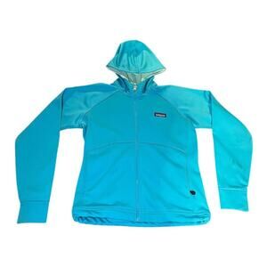 Patagonia Women’s Teal Slopestyle Fleece Hoodie Jacket Sweatshirt Sz XS Full Zip